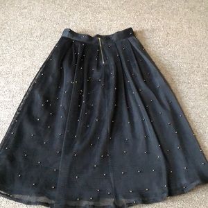 NWT DOLCICIMO black skirt w dark gold ball accents